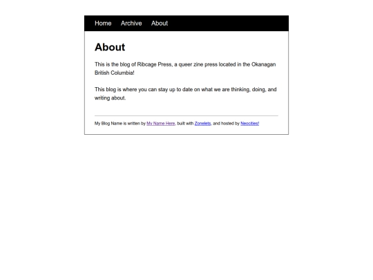 Ribcage Blog Posts/about screenshot