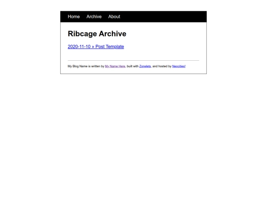 Ribcage Blog Posts/archive screenshot