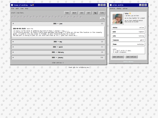 log screenshot