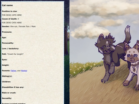 Catinfotemplate screenshot