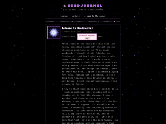 DeadJournal/entries/2026-08-30-welcome-to-deadjournal screenshot