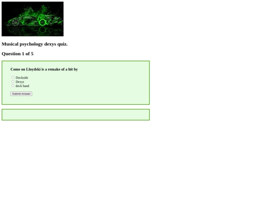 Dexysquiz screenshot