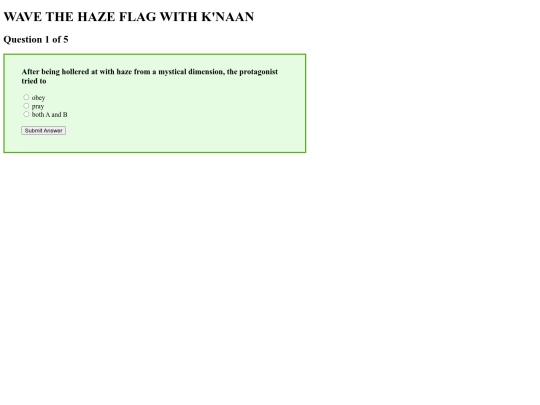 hazequiz screenshot
