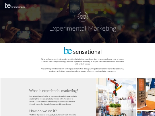 BE_webscreens/ExperimentalMarketing screenshot