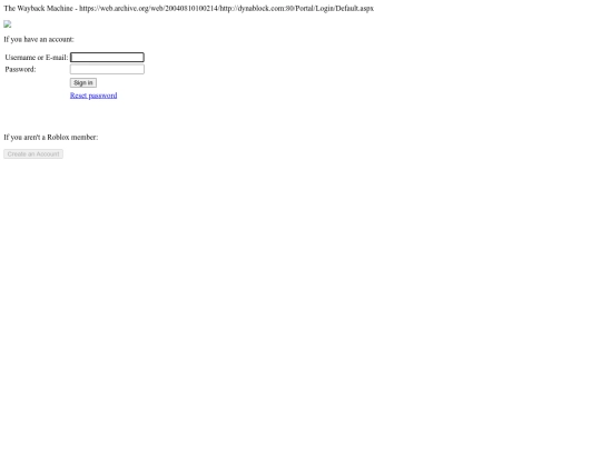 Roblox Login screenshot