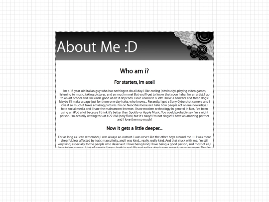 aboutme screenshot