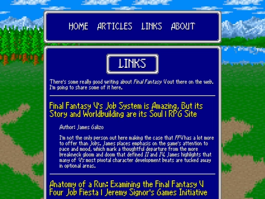 links screenshot
