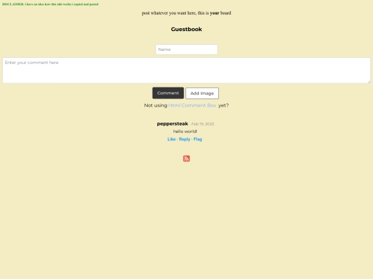 guestbook screenshot