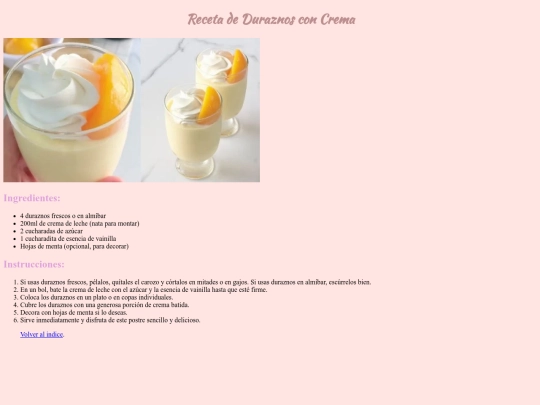 recetario/Duraznosconcrema screenshot