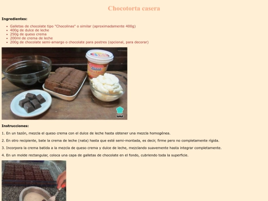 recetario/chocotorta screenshot