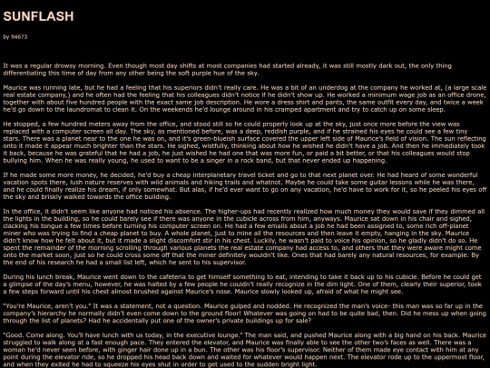 writing/sunflash screenshot