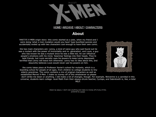 writing/xmen/about screenshot