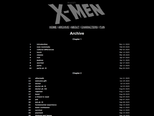 writing/xmen/archive screenshot
