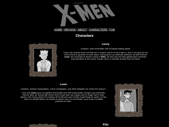 writing/xmen/characters screenshot