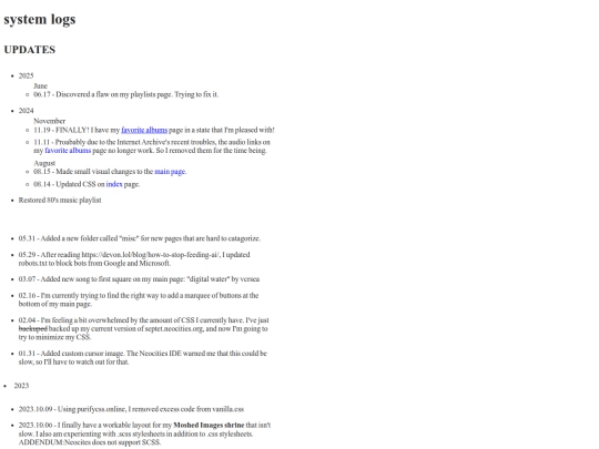 log screenshot