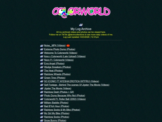 log screenshot