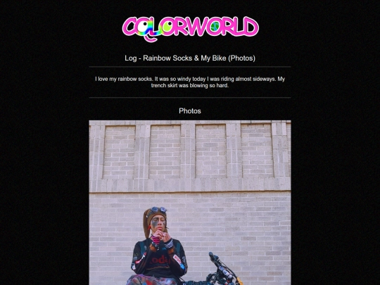 log/rainbow-socks-my-bike screenshot