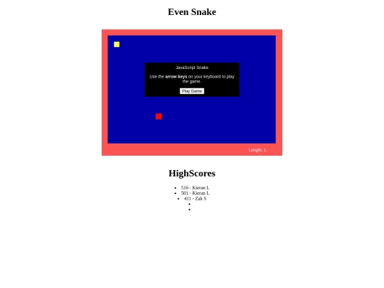 evensnake screenshot