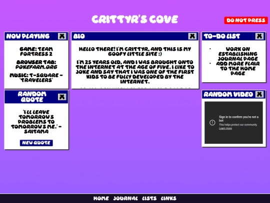 testpage screenshot