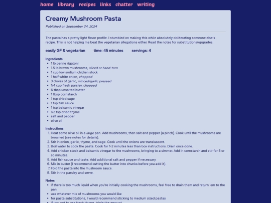 recipes screenshot