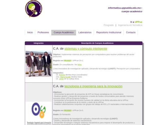 informaticaUPP/cuerposAcademicos screenshot
