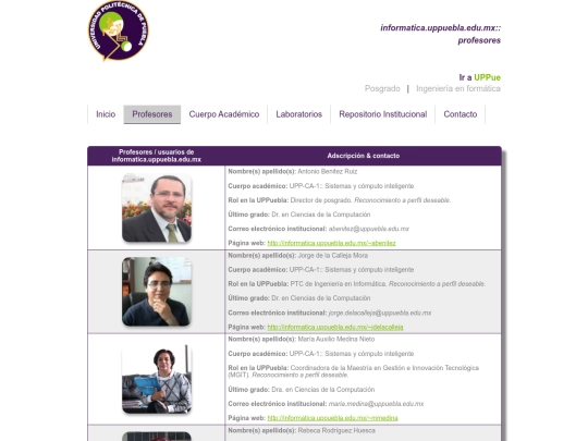 informaticaUPP/profesores screenshot