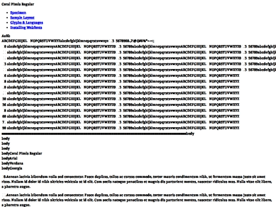 font/coral-pixels-latin-400-normal-demo screenshot