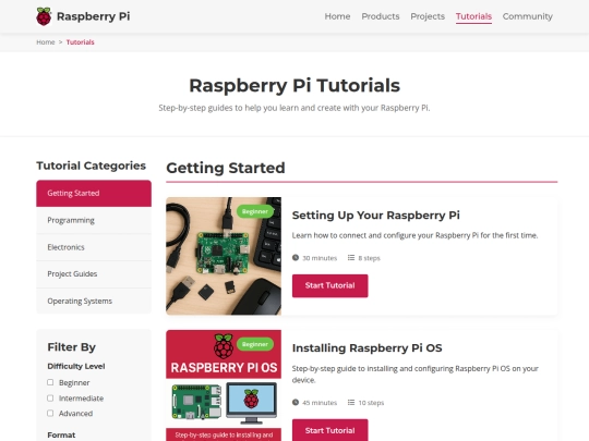 tutorials screenshot
