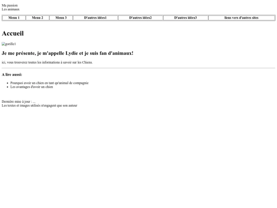 page web/chien screenshot