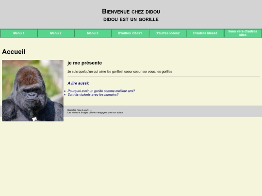 page web/gorille screenshot