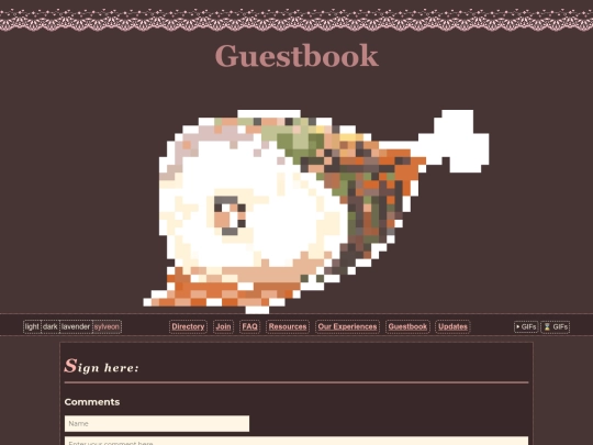 guestbook screenshot