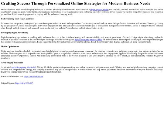CraftingSuccessThroughPersonalizedOnlineStrategiesforModernBusinessNeeds screenshot