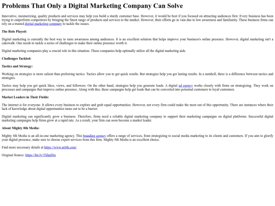ProblemsThatOnlyaDigitalMarketingCompanyCanSolve screenshot