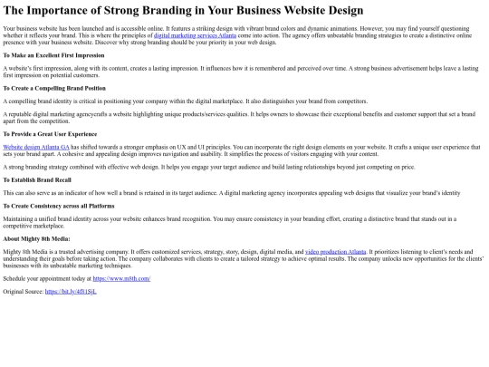 TheImportanceofStrongBrandinginYourBusinessWebsiteDesign screenshot