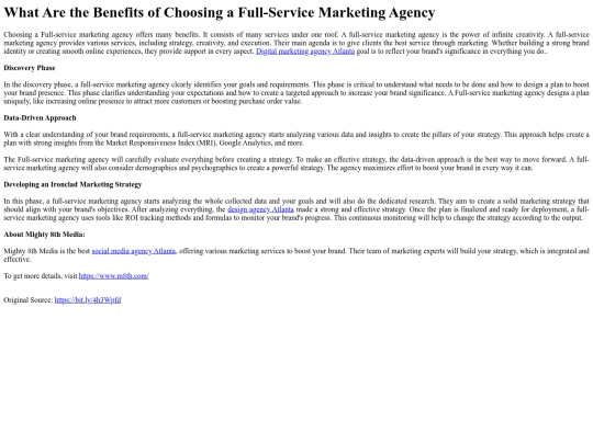 WhatAretheBenefitsofChoosingaFull-ServiceMarketingAgency screenshot