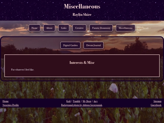 main-pages/interests screenshot