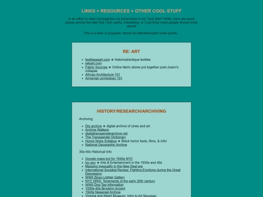 links screenshot