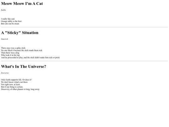 Poems screenshot