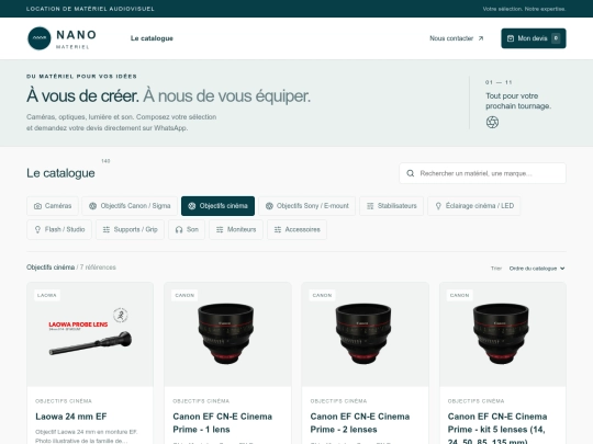 categorie-objectifs-cinema screenshot
