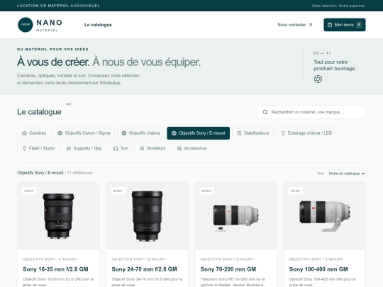 categorie-objectifs-sony-e-mount screenshot