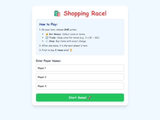 shoppingrace screenshot