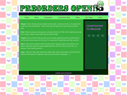 yuriofabsence/characterweb/greenpov screenshot