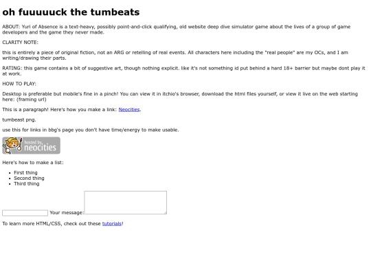 yuriofabsence/tumbeasts screenshot