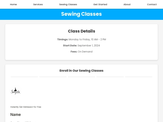 sewing-classes screenshot
