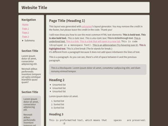 layout screenshot