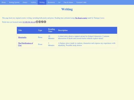Writing screenshot