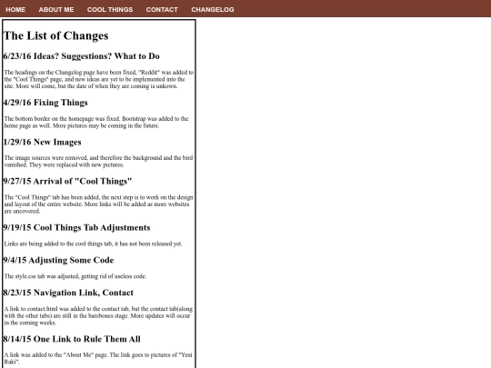 changelog screenshot