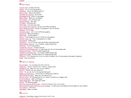 links screenshot