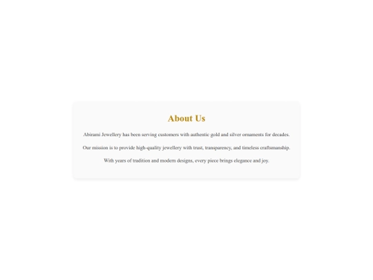 Abirami Jewellery /about screenshot
