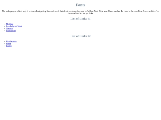 Fonts screenshot